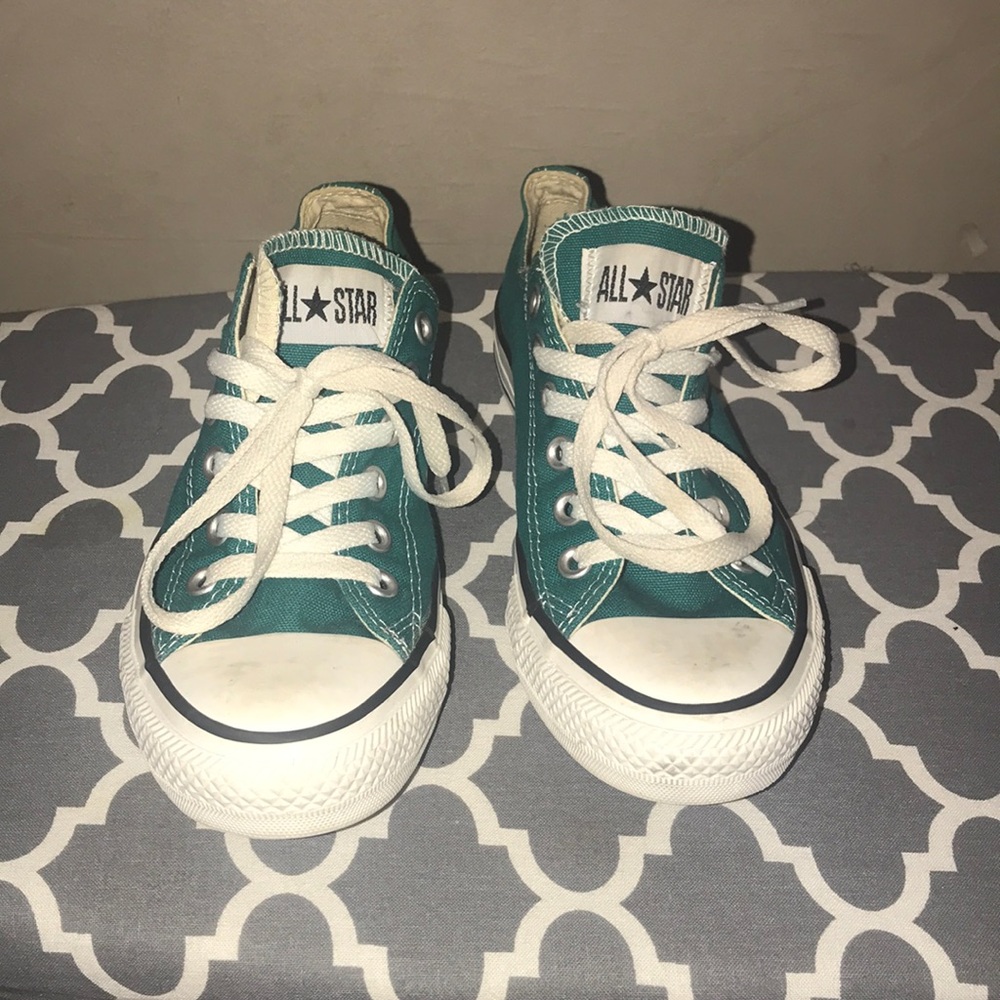 Teal colored Converse